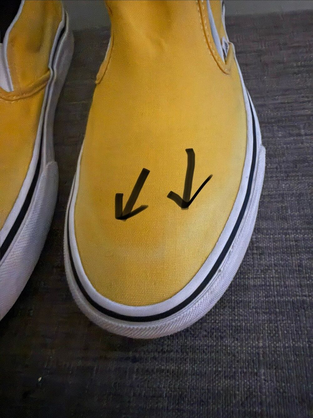 Men’s Vans Yellow Classic Slip On Sneakers Size Men 6.5 Women’s 8 *Read* - Picture 7 of 10